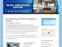 Tablet Screenshot of kunzapplianceservice.com
